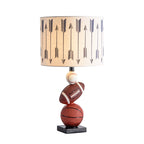 Lumendat Contemporary Creative Kids Football Basketball Baseball Base Resin Fabric 1-Light Table Lamp For Bedroom Lumendat
