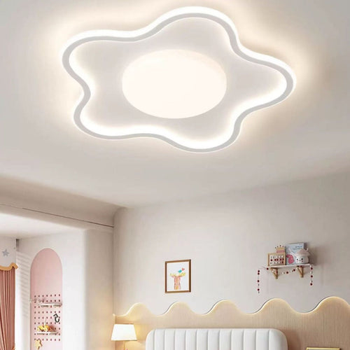 Contemporary Creative Star Iron Aluminum Acrylic Silicone LED Flush Mount Ceiling Light For Bedroom