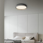 Modern Minimalist Round Vertical Pattern Glass PVC Metal LED Flush Mount Ceiling Light For Living Room