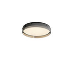 Modern Minimalist Round Vertical Pattern Glass PVC Metal LED Flush Mount Ceiling Light For Living Room