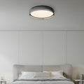 Modern Minimalist Round Vertical Pattern Glass PVC Metal LED Flush Mount Ceiling Light For Living Room