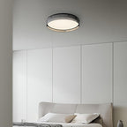 Modern Minimalist Round Vertical Pattern Glass PVC Metal LED Flush Mount Ceiling Light For Living Room