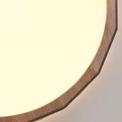 Traditional Japanese Water Transfer Wood Grain Iron Acrylic LED Flush Mount Ceiling Light for Living Room