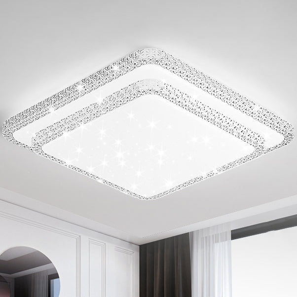 Modern Luxury Mounted Star Round Square Acrylic Iron LED Flush Mount Ceiling Light For Bedroom Lumendat