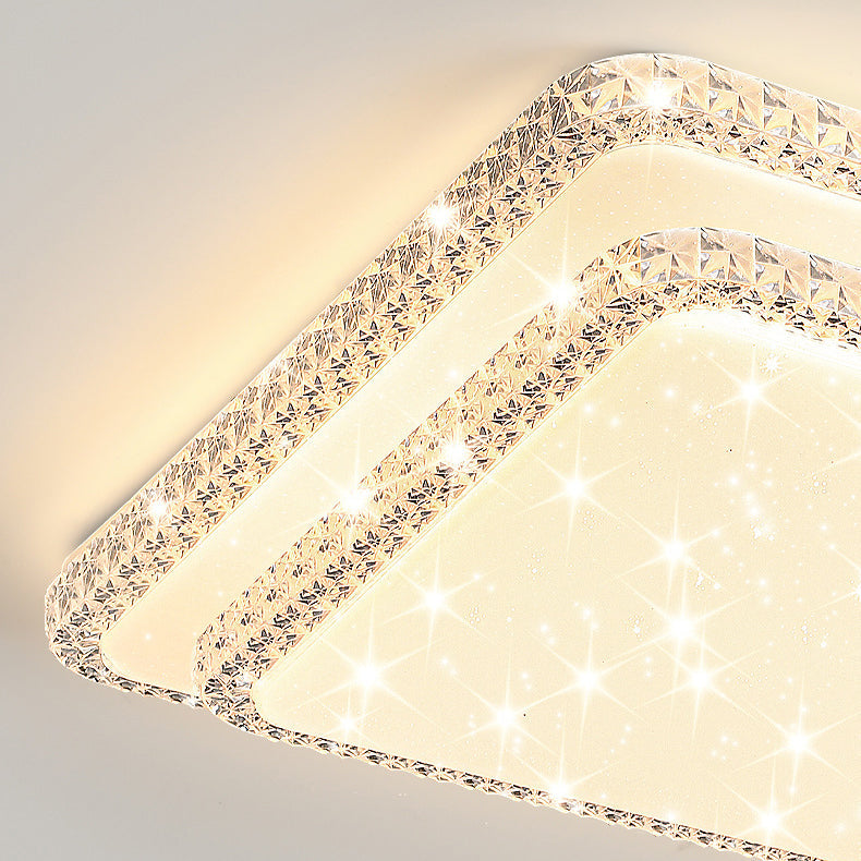 Modern Luxury Mounted Star Round Square Acrylic Iron LED Flush Mount Ceiling Light For Bedroom Lumendat