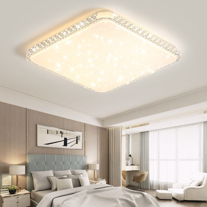 Modern Luxury Mounted Star Round Square Acrylic Iron LED Flush Mount Ceiling Light For Bedroom Lumendat