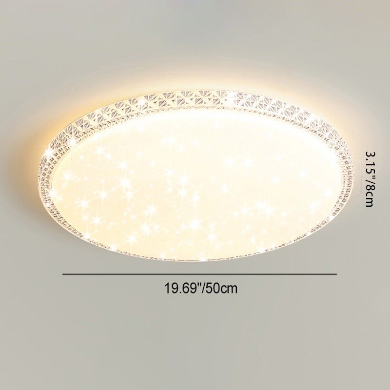 Modern Luxury Mounted Star Round Square Acrylic Iron LED Flush Mount Ceiling Light For Bedroom Lumendat
