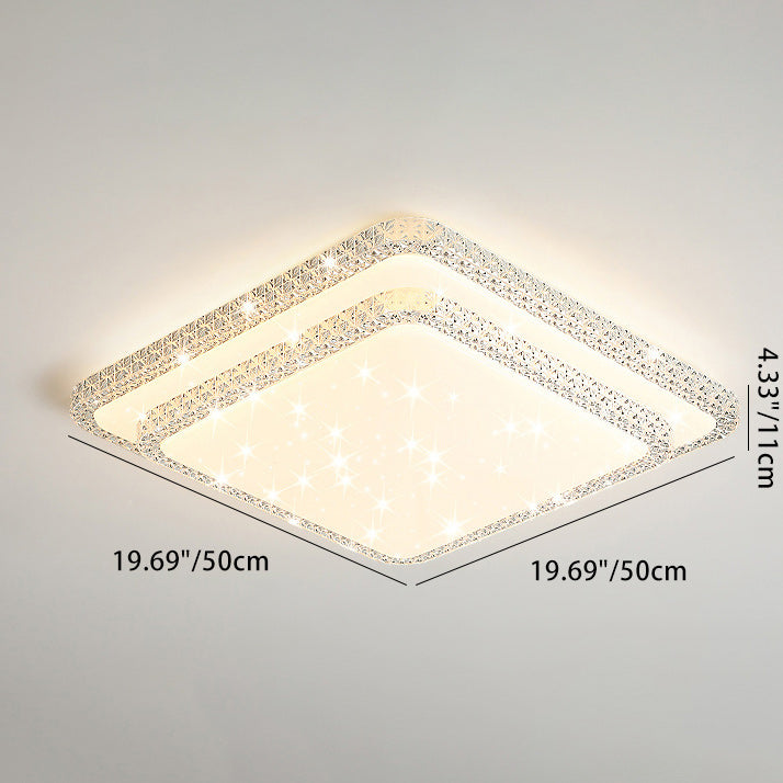 Modern Luxury Mounted Star Round Square Acrylic Iron LED Flush Mount Ceiling Light For Bedroom Lumendat