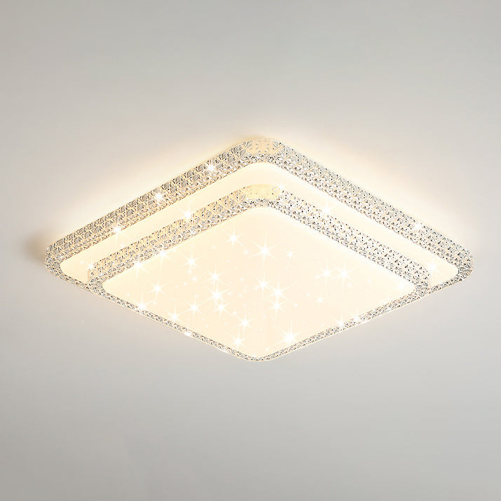 Modern Luxury Mounted Star Round Square Acrylic Iron LED Flush Mount Ceiling Light For Bedroom Lumendat