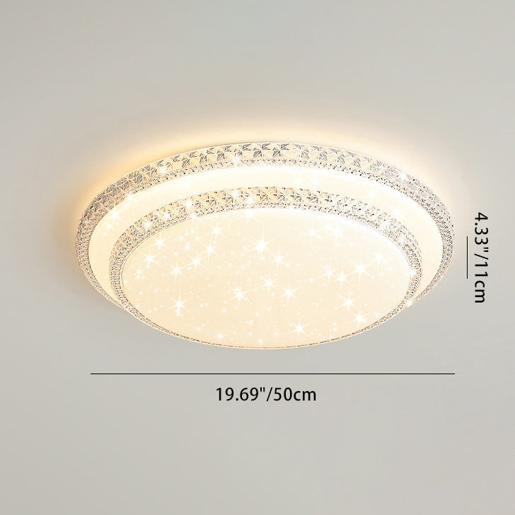 Modern Luxury Mounted Star Round Square Acrylic Iron LED Flush Mount Ceiling Light For Bedroom Lumendat