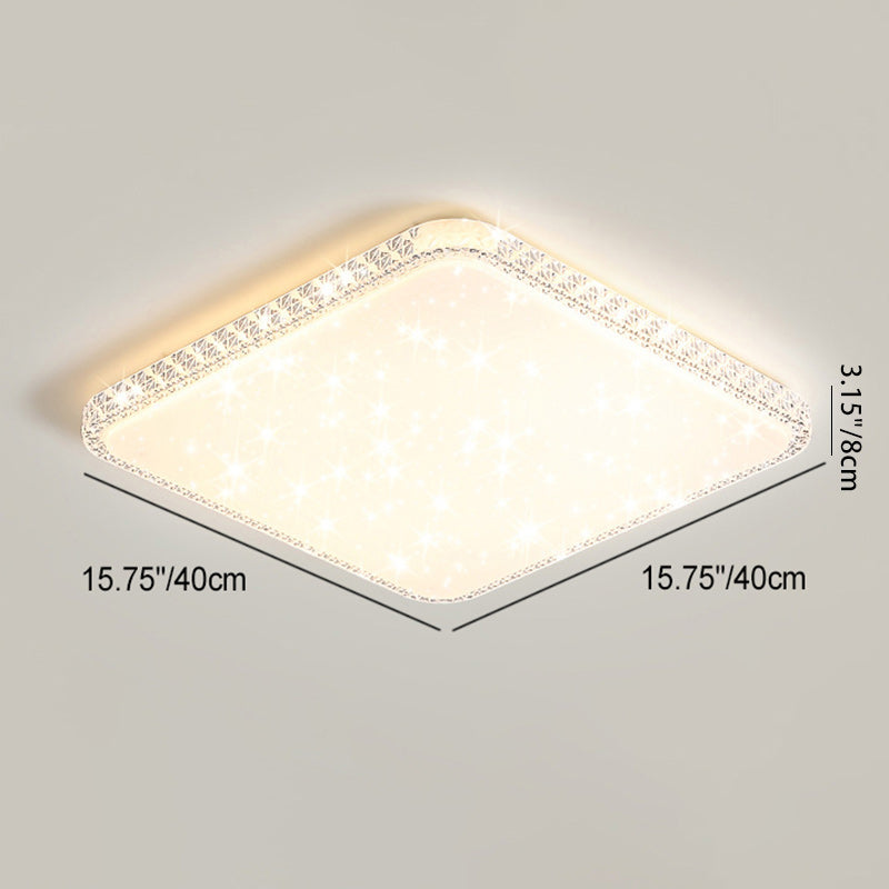 Modern Luxury Mounted Star Round Square Acrylic Iron LED Flush Mount Ceiling Light For Bedroom Lumendat