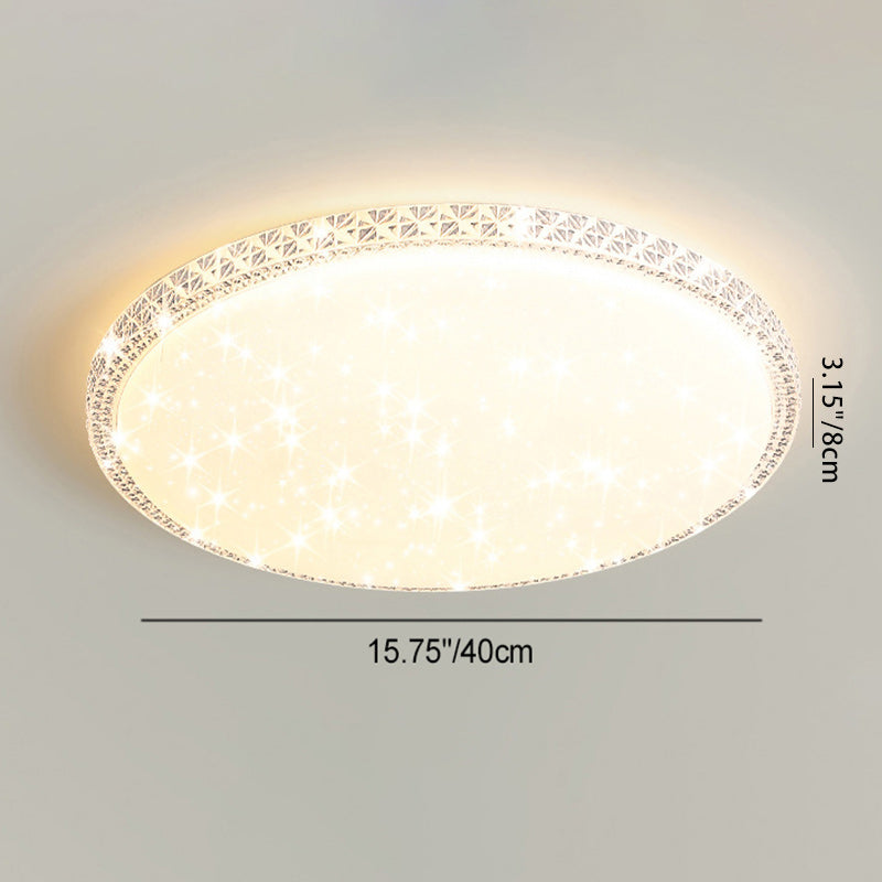 Modern Luxury Mounted Star Round Square Acrylic Iron LED Flush Mount Ceiling Light For Bedroom Lumendat