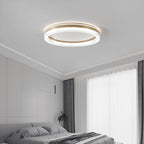 Modern Minimalist Round Horizontal Stripes Iron Acrylic LED Flush Mount Ceiling Light For Bedroom