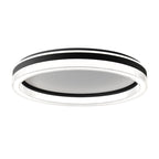 Modern Minimalist Round Horizontal Stripes Iron Acrylic LED Flush Mount Ceiling Light For Bedroom