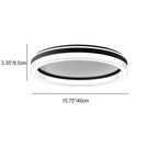Modern Minimalist Round Horizontal Stripes Iron Acrylic LED Flush Mount Ceiling Light For Bedroom