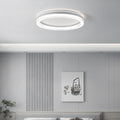 Modern Minimalist Round Horizontal Stripes Iron Acrylic LED Flush Mount Ceiling Light For Bedroom