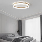 Modern Minimalist Round Horizontal Stripes Iron Acrylic LED Flush Mount Ceiling Light For Bedroom
