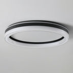 Modern Minimalist Round Horizontal Stripes Iron Acrylic LED Flush Mount Ceiling Light For Bedroom