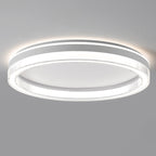 Modern Minimalist Round Horizontal Stripes Iron Acrylic LED Flush Mount Ceiling Light For Bedroom
