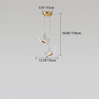 Contemporary Creative Adjustable Height Butterfly Iron Acrylic LED Chandelier Island Light for Dining Room BulbSquare