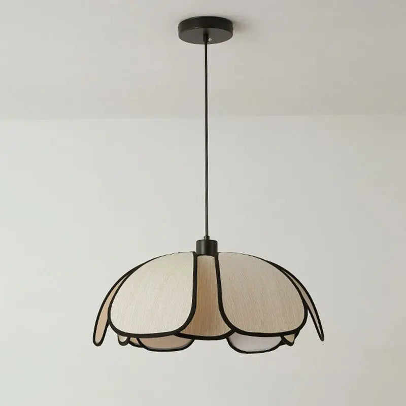 Contemporary Nordic Petals Iron Plant Fiber 1-light Pendant Light for Dining Room BulbSquare