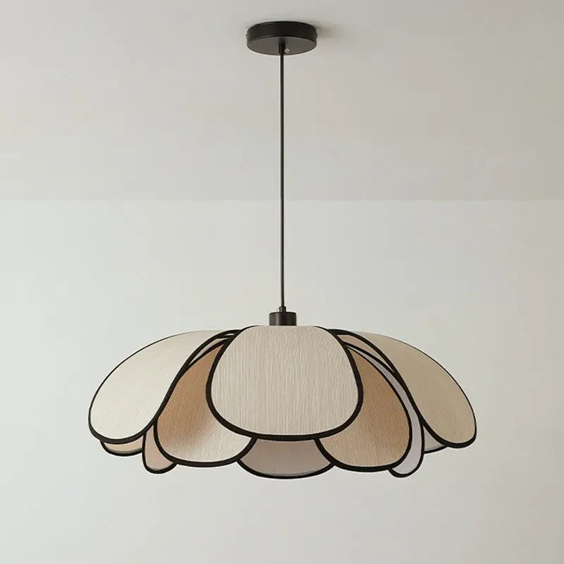 Contemporary Nordic Petals Iron Plant Fiber 1-light Pendant Light for Dining Room BulbSquare
