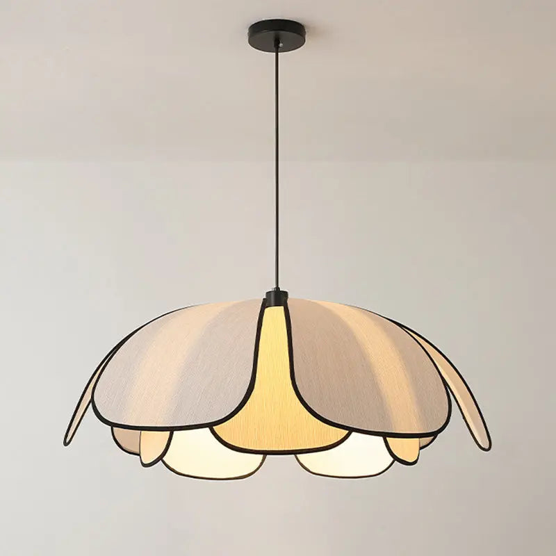 Contemporary Nordic Petals Iron Plant Fiber 1-light Pendant Light for Dining Room BulbSquare