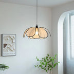 Contemporary Nordic Petals Iron Plant Fiber 1-light Pendant Light for Dining Room BulbSquare