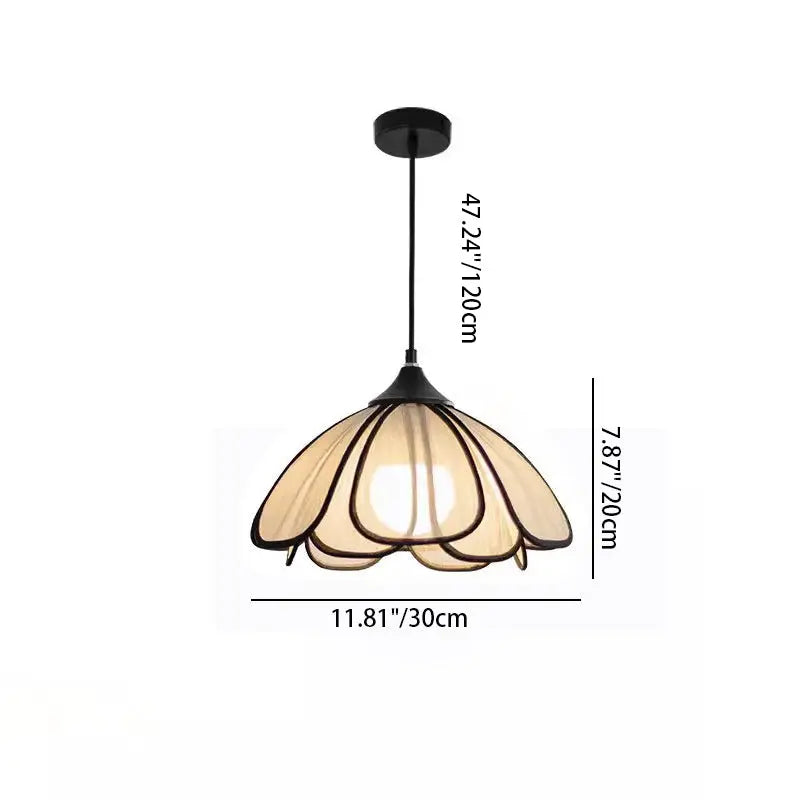 Contemporary Nordic Petals Iron Plant Fiber 1-light Pendant Light for Dining Room BulbSquare