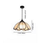 Contemporary Nordic Petals Iron Plant Fiber 1-light Pendant Light for Dining Room BulbSquare