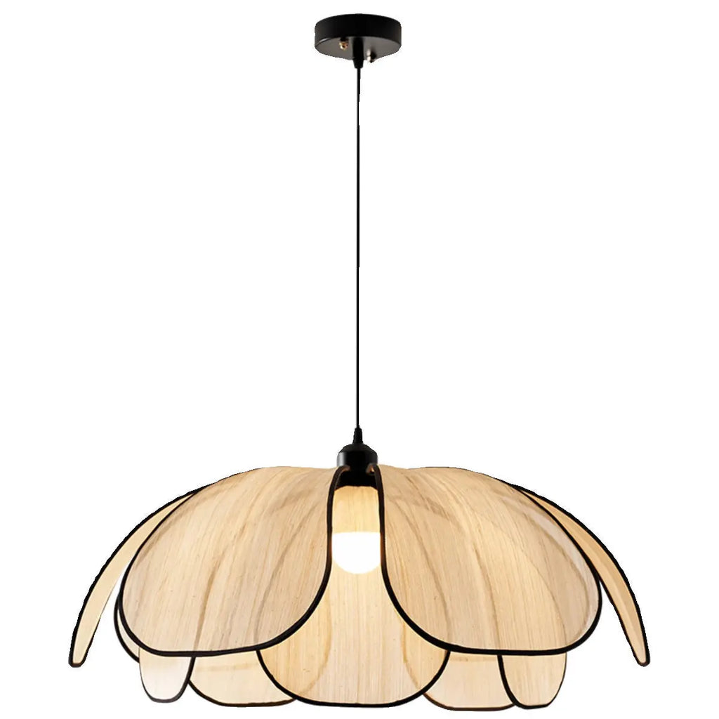 Contemporary Nordic Petals Iron Plant Fiber 1-light Pendant Light for Dining Room BulbSquare