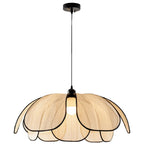 Contemporary Nordic Petals Iron Plant Fiber 1-light Pendant Light for Dining Room BulbSquare
