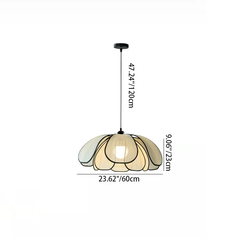 Contemporary Nordic Petals Iron Plant Fiber 1-light Pendant Light for Dining Room BulbSquare