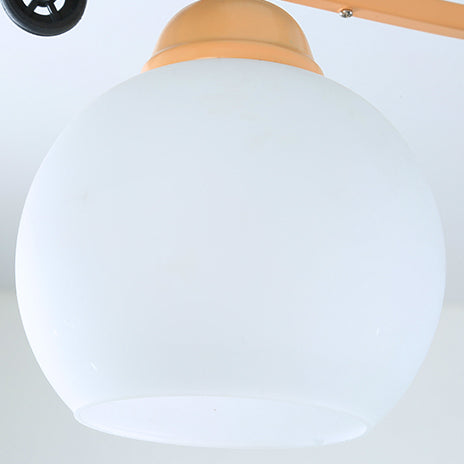 Lumendat Contemporary Creative Kids Global Airplane Hardware Glass 3-Light Chandelier For Bedroom Lumendat