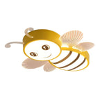 Contemporary Creative Kids Cartoon Bee Iron Acrylic LED Flush Mount Ceiling Light For Bedroom