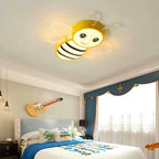 Contemporary Creative Kids Cartoon Bee Iron Acrylic LED Flush Mount Ceiling Light For Bedroom