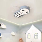 Contemporary Creative Kids Cartoon Bee Iron Acrylic LED Flush Mount Ceiling Light For Bedroom