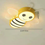 Contemporary Creative Kids Cartoon Bee Iron Acrylic LED Flush Mount Ceiling Light For Bedroom