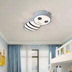 Contemporary Creative Kids Cartoon Bee Iron Acrylic LED Flush Mount Ceiling Light For Bedroom