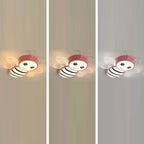 Contemporary Creative Kids Cartoon Bee Iron Acrylic LED Flush Mount Ceiling Light For Bedroom