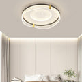Contemporary Nordic Cream Round Square Rectangular Sky Pattern Iron Aluminum Acrylic LED Flush Mount Ceiling Light For Bedroom