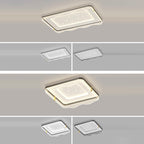Contemporary Nordic Cream Round Square Rectangular Sky Pattern Iron Aluminum Acrylic LED Flush Mount Ceiling Light For Bedroom