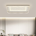 Contemporary Nordic Cream Round Square Rectangular Sky Pattern Iron Aluminum Acrylic LED Flush Mount Ceiling Light For Bedroom