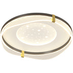 Contemporary Nordic Cream Round Square Rectangular Sky Pattern Iron Aluminum Acrylic LED Flush Mount Ceiling Light For Bedroom
