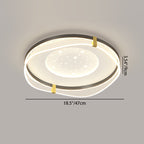Contemporary Nordic Cream Round Square Rectangular Sky Pattern Iron Aluminum Acrylic LED Flush Mount Ceiling Light For Bedroom