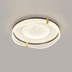 Contemporary Nordic Cream Round Square Rectangular Sky Pattern Iron Aluminum Acrylic LED Flush Mount Ceiling Light For Bedroom