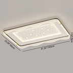 Contemporary Nordic Cream Round Square Rectangular Sky Pattern Iron Aluminum Acrylic LED Flush Mount Ceiling Light For Bedroom
