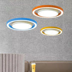 Modern Minimalist Round Iron Aluminum Acrylic LED Island Light Chandelier for Bedside BulbSquare