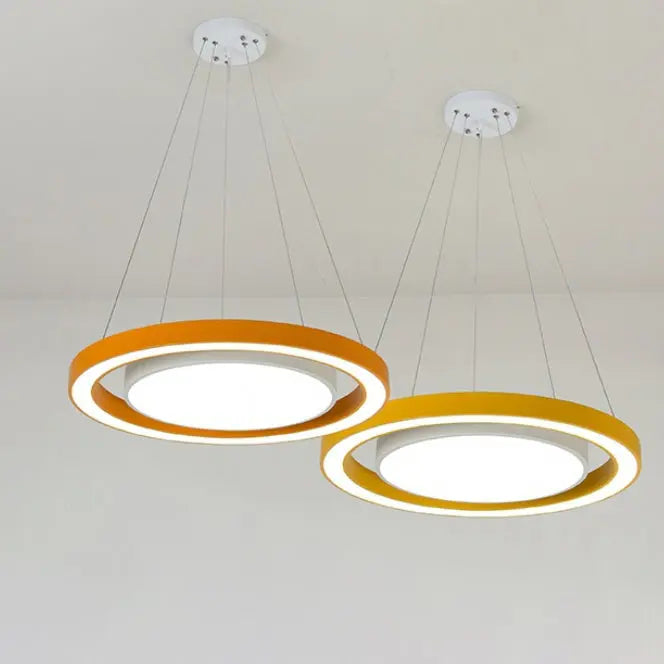 Modern Minimalist Round Iron Aluminum Acrylic LED Island Light Chandelier for Bedside BulbSquare