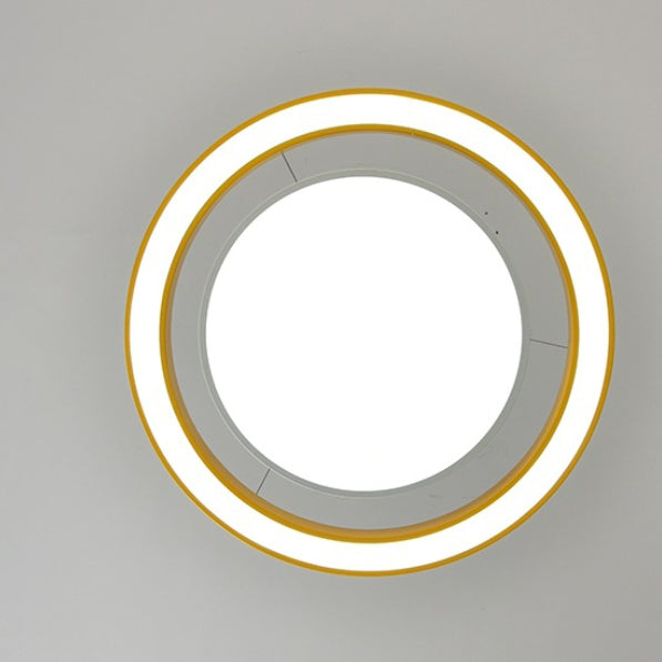 Modern Minimalist Round Iron Aluminum Acrylic LED Island Light Chandelier for Bedside